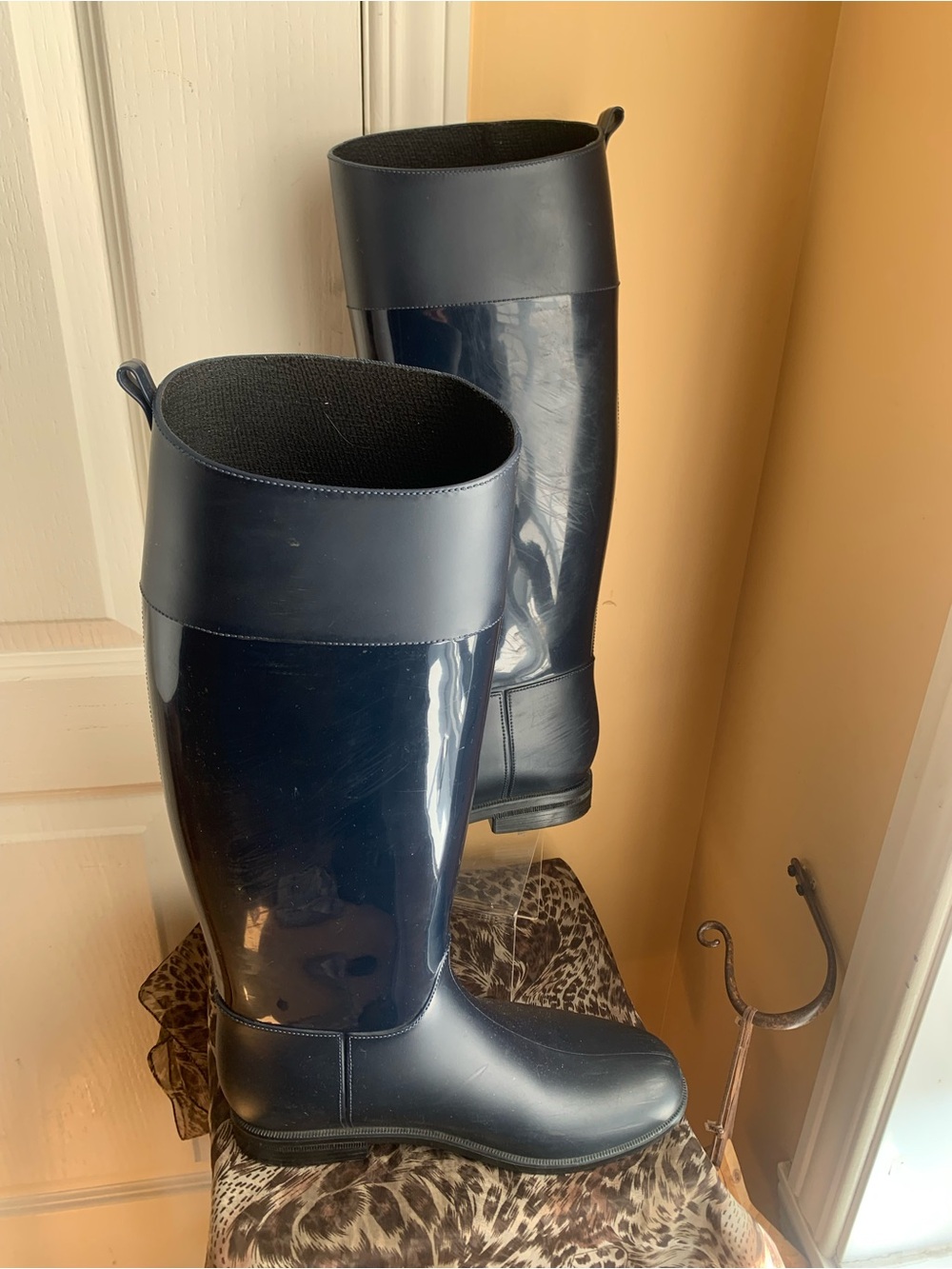 Navy Rubber riding / Rain Boots by MarcCain